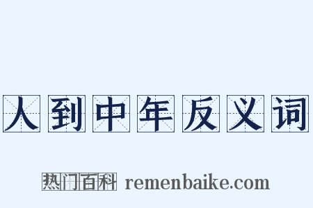 人到中年反义词是什么意思的图片